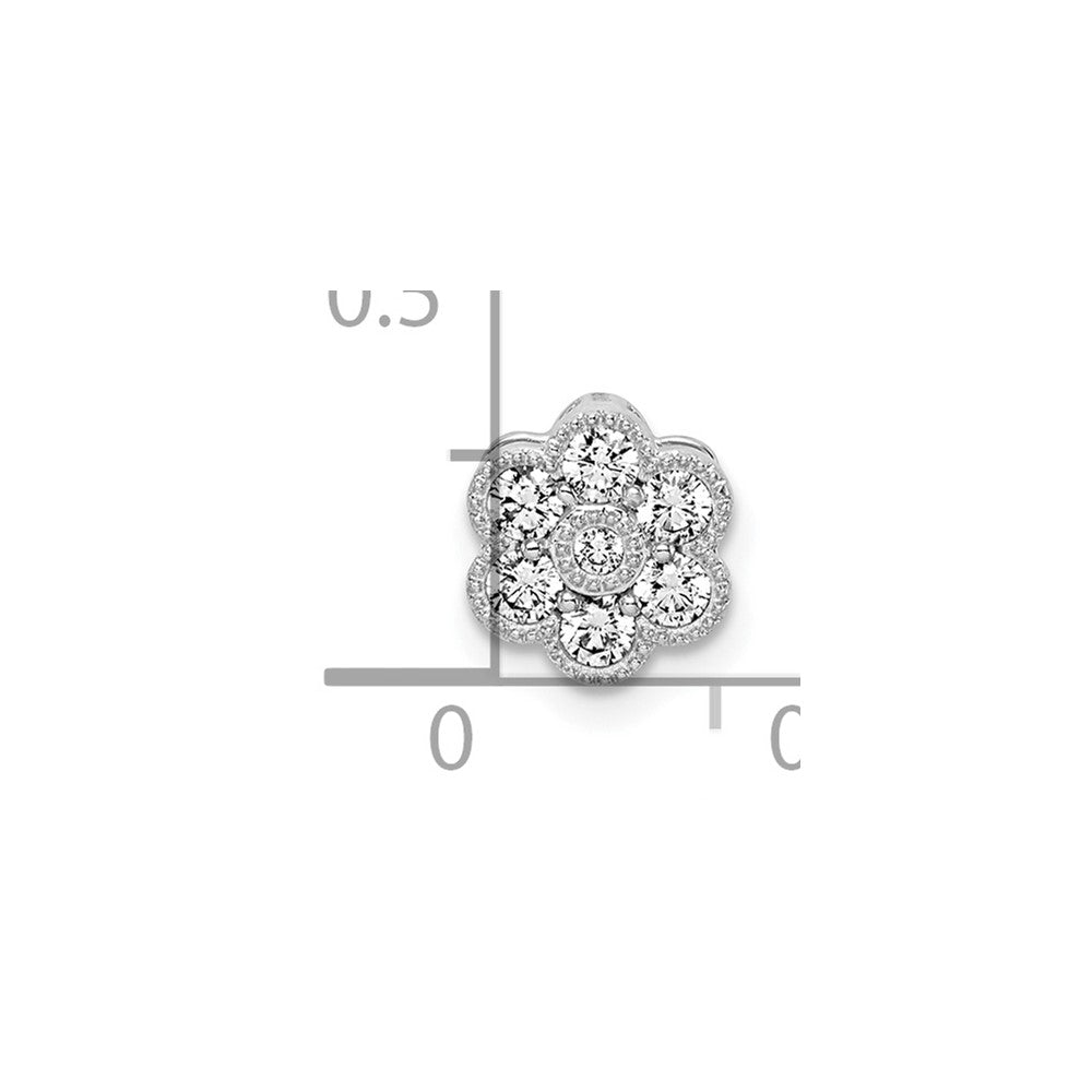 14K Weißgold Anhänger mit 0,25 ct. Laborgezüchteten Diamanten VS/SI+ G+ Blumen-Design für Kette, Gleitanhänger