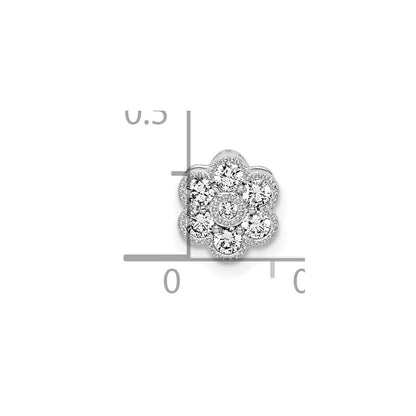 14K Weißgold Anhänger mit 0,25 ct. Laborgezüchteten Diamanten VS/SI+ G+ Blumen-Design für Kette, Gleitanhänger