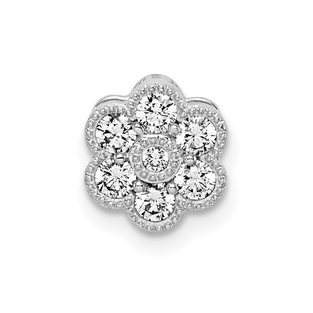 14K Weißgold Anhänger mit 0,25 ct. Laborgezüchteten Diamanten VS/SI+ G+ Blumen-Design für Kette, Gleitanhänger