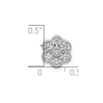 14K Weißgold Blumen-Kettenanhänger mit 0,5 ct. im Labor gezüchteten Diamanten, VS/SI+ G+