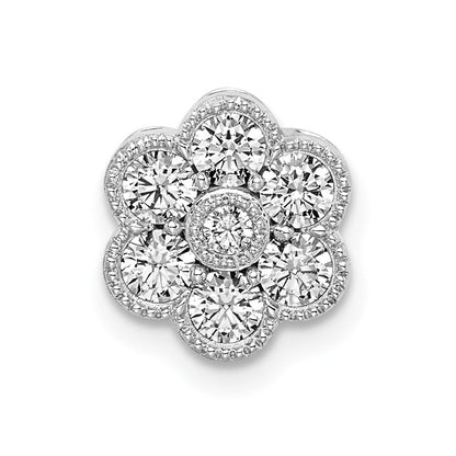 14K Weißgold Blumen-Kettenanhänger mit 0,5 ct. im Labor gezüchteten Diamanten, VS/SI+ G+