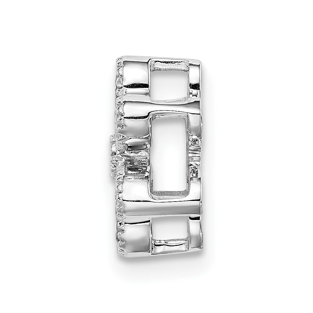 14K Weißgold Blumen Echt Diamant Kette Anhänger