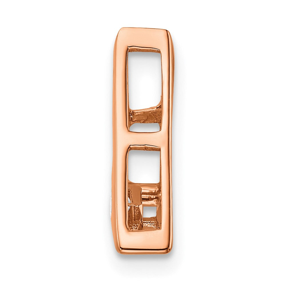 14K Roségold Poliert Dreieck Echt Diamant Kette Anhänger