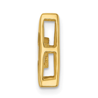14K Gelbgold Poliert Dreieck Echt Diamant Kette Anhänger