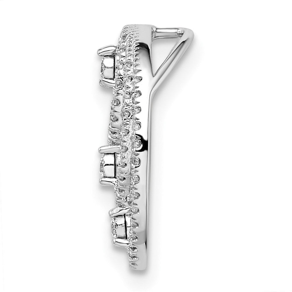 14K Weißgold Poliert Kreise Echt Diamant Kette Anhänger
