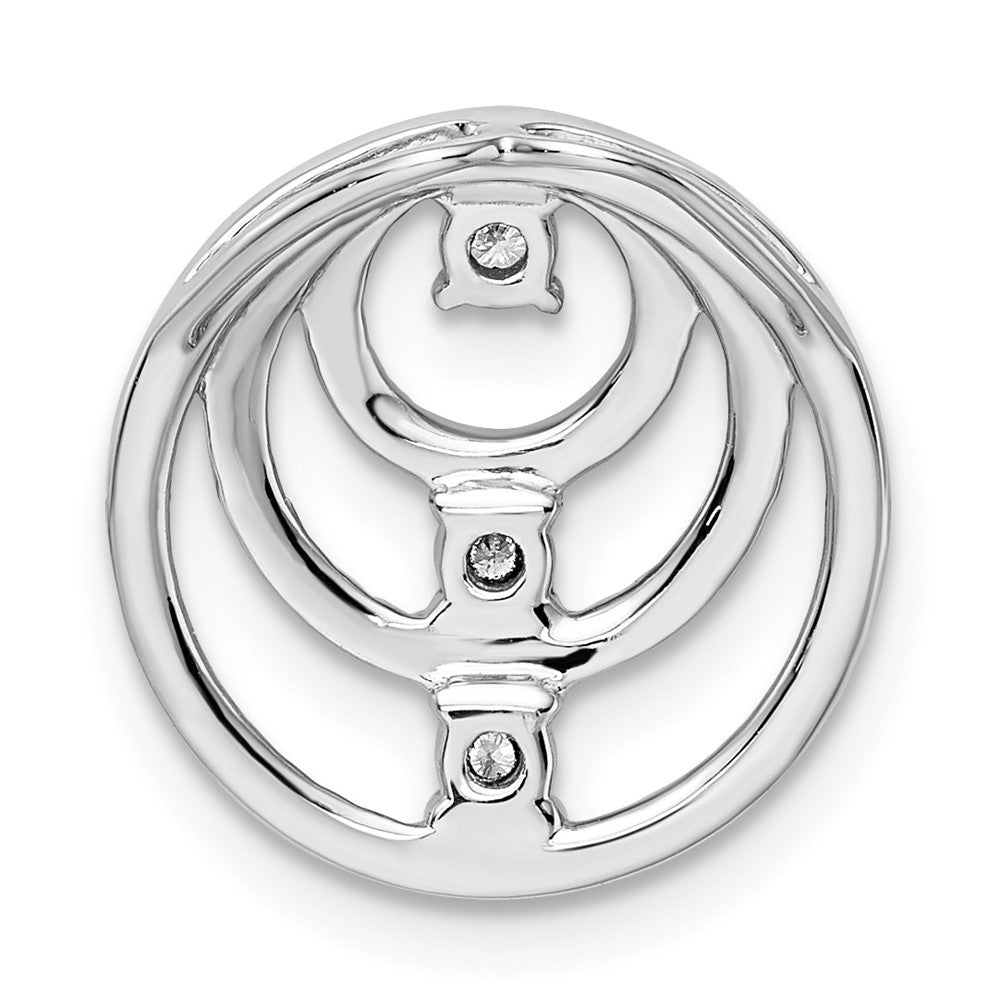 14K Weißgold Poliert Kreise Echt Diamant Kette Anhänger
