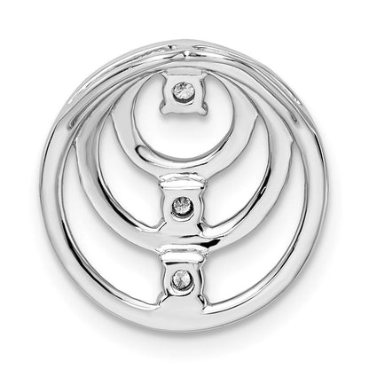 14K Weißgold Poliert Kreise Echt Diamant Kette Anhänger