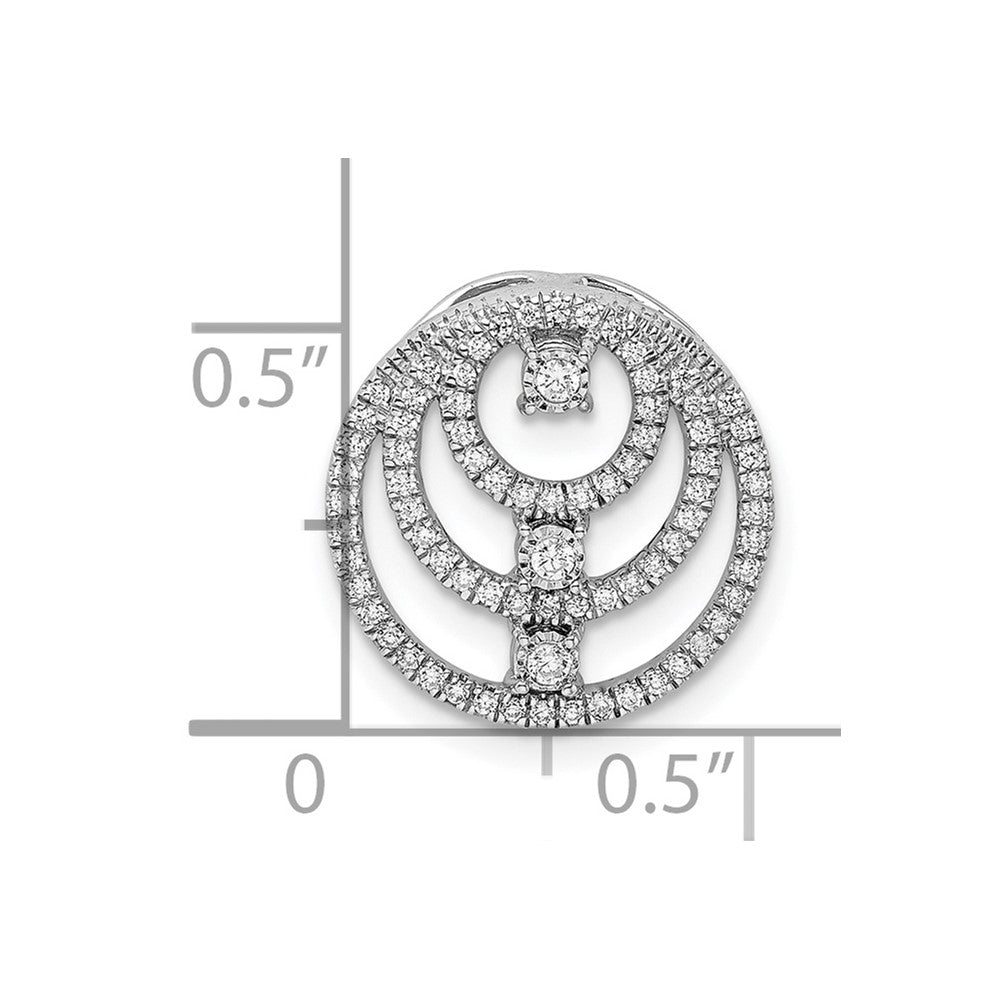 14K Weißgold Poliert Kreise Echt Diamant Kette Anhänger