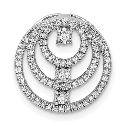 14K Weißgold Poliert Kreise Echt Diamant Kette Anhänger