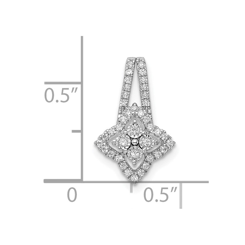 14K Weißgold Poliert Fantasie Echt Diamant Kette Anhänger