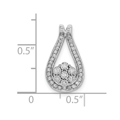 14K Weißgold Poliert Fantasie Echt Diamant Anhänger