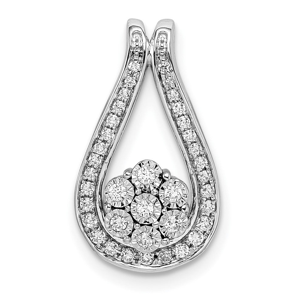 14K Weißgold Fashion-Tropfen-Kettenanhänger mit 0,2 ct. im Labor gezüchteten Diamanten VS/SI+ G+