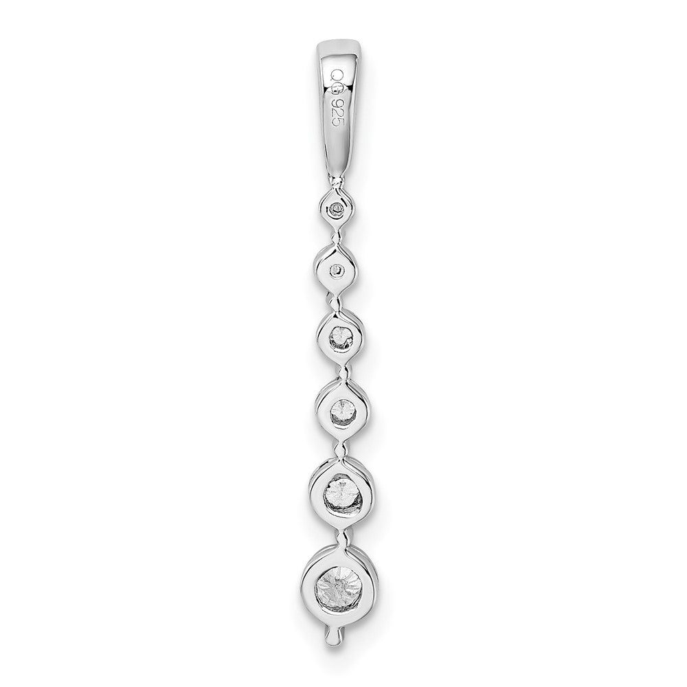 14K Weißgold Graduating Echt Diamant Kette Anhänger