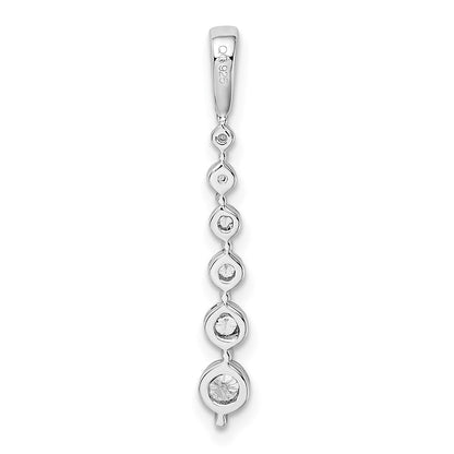 14K Weißgold Graduating Echt Diamant Kette Anhänger