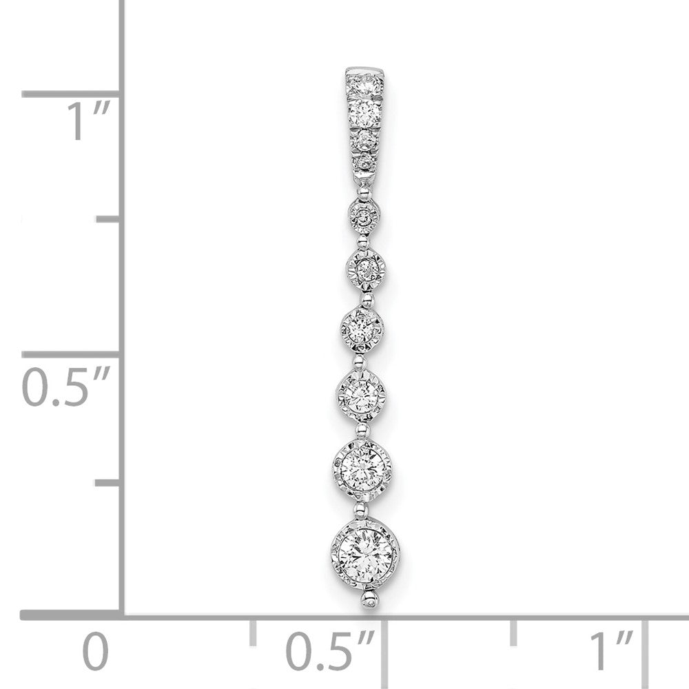 14K Weißgold Graduating Echt Diamant Kette Anhänger