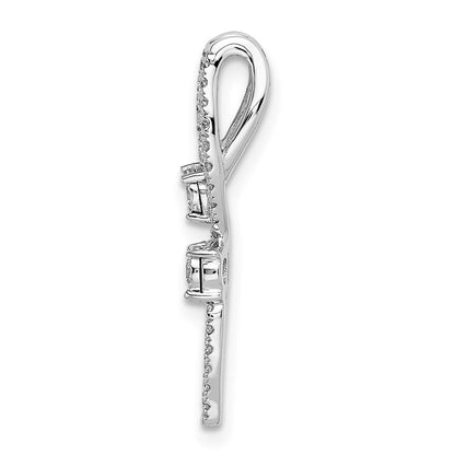 14K Weißgold Echt Diamant Kette Anhänger