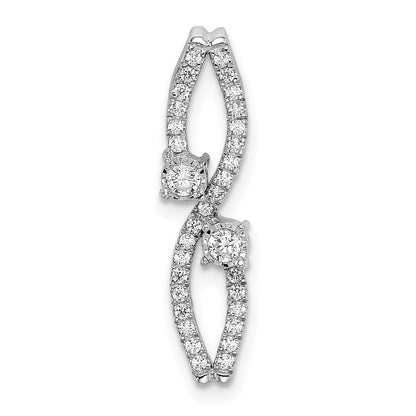 14K Weißgold Echt Diamant Kette Anhänger