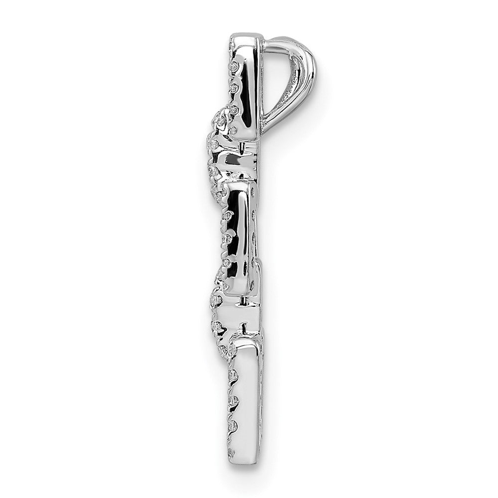 14K Weißgold Quadratisch Echt Diamant Hängend Kette Anhänger