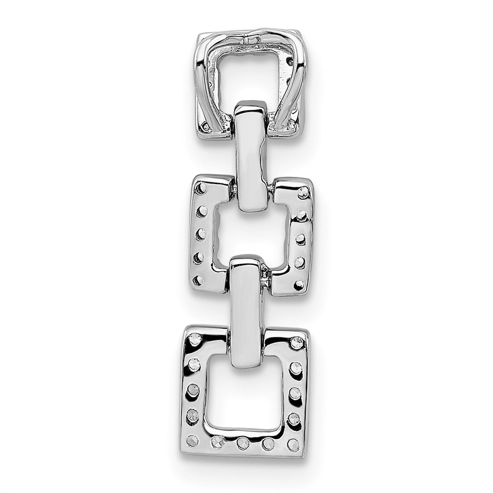 14K Weißgold Quadratisch Echt Diamant Hängend Kette Anhänger