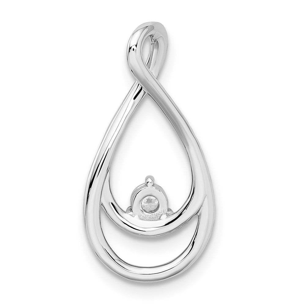 14K Weißgold Echt Diamant Tropfen Kette Anhänger