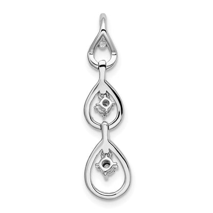 14K Weißgold Polierter Tropfen-Hängeanhänger mit echtem Diamant