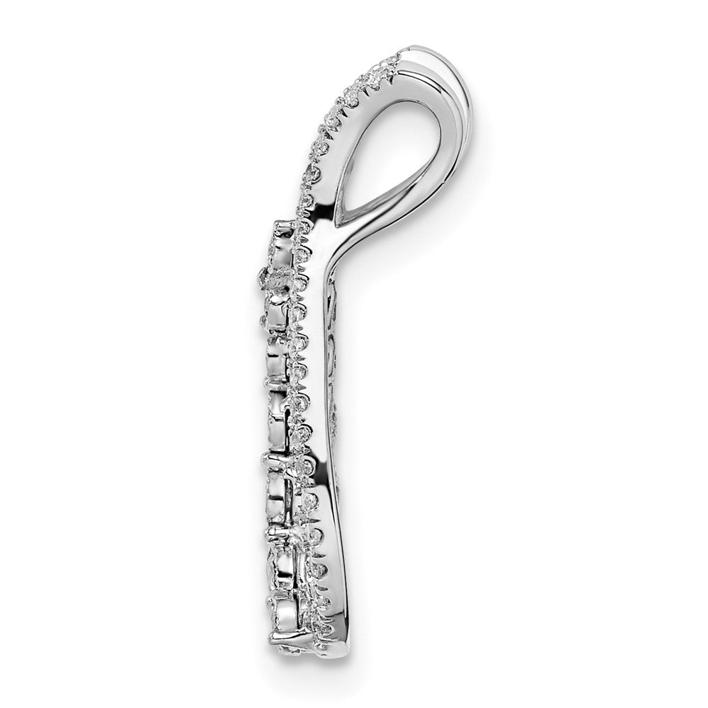14K Weißgold Echt Diamant Kette Anhänger