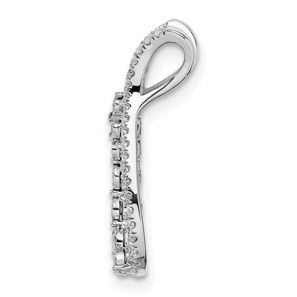 14K Weißgold Echt Diamant Kette Anhänger