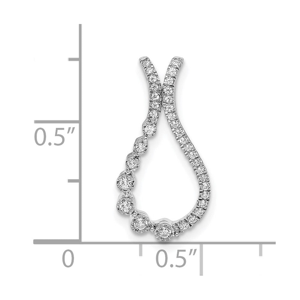 14K Weißgold Echt Diamant Kette Anhänger