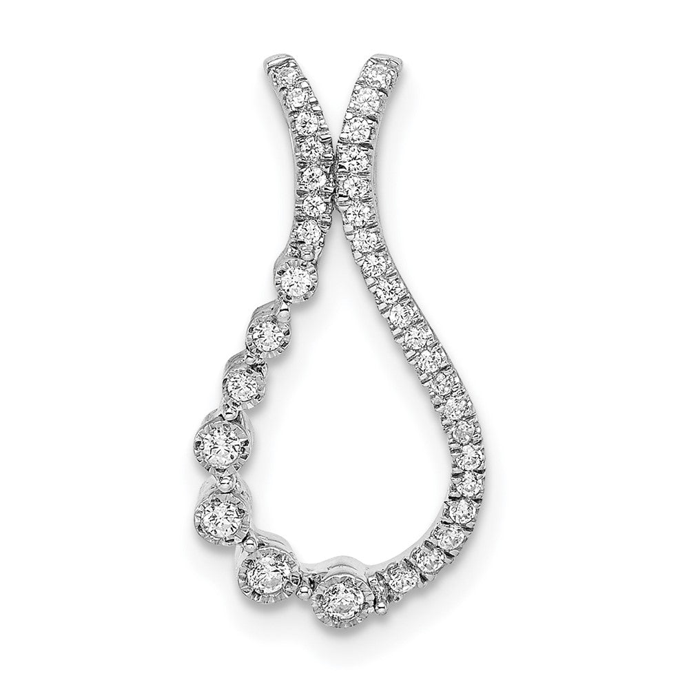 14K Weißgold Echt Diamant Kette Anhänger