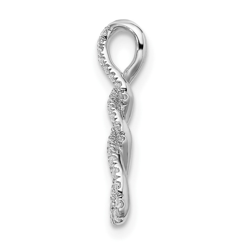 10K Weißgold Diamant Gedreht Kette Anhänger
