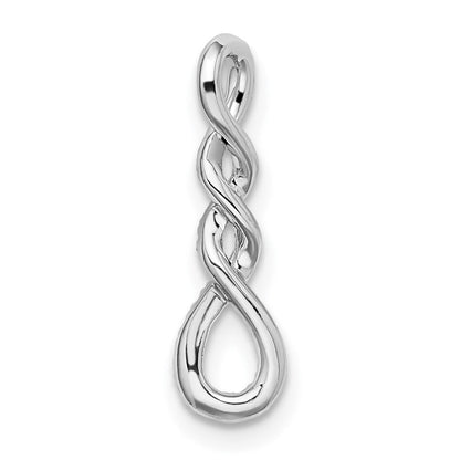 14K Weißgold Echt Diamant Gedreht Kette Anhänger