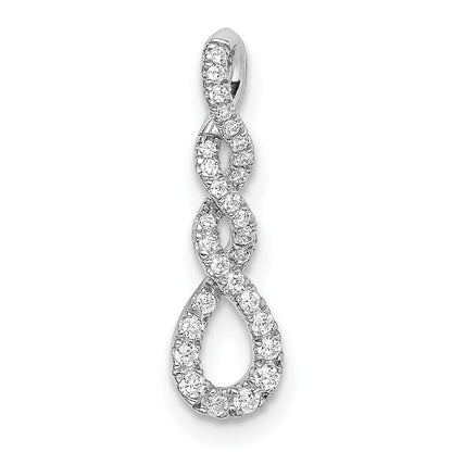 14K Weißgold Echt Diamant Gedreht Kette Anhänger