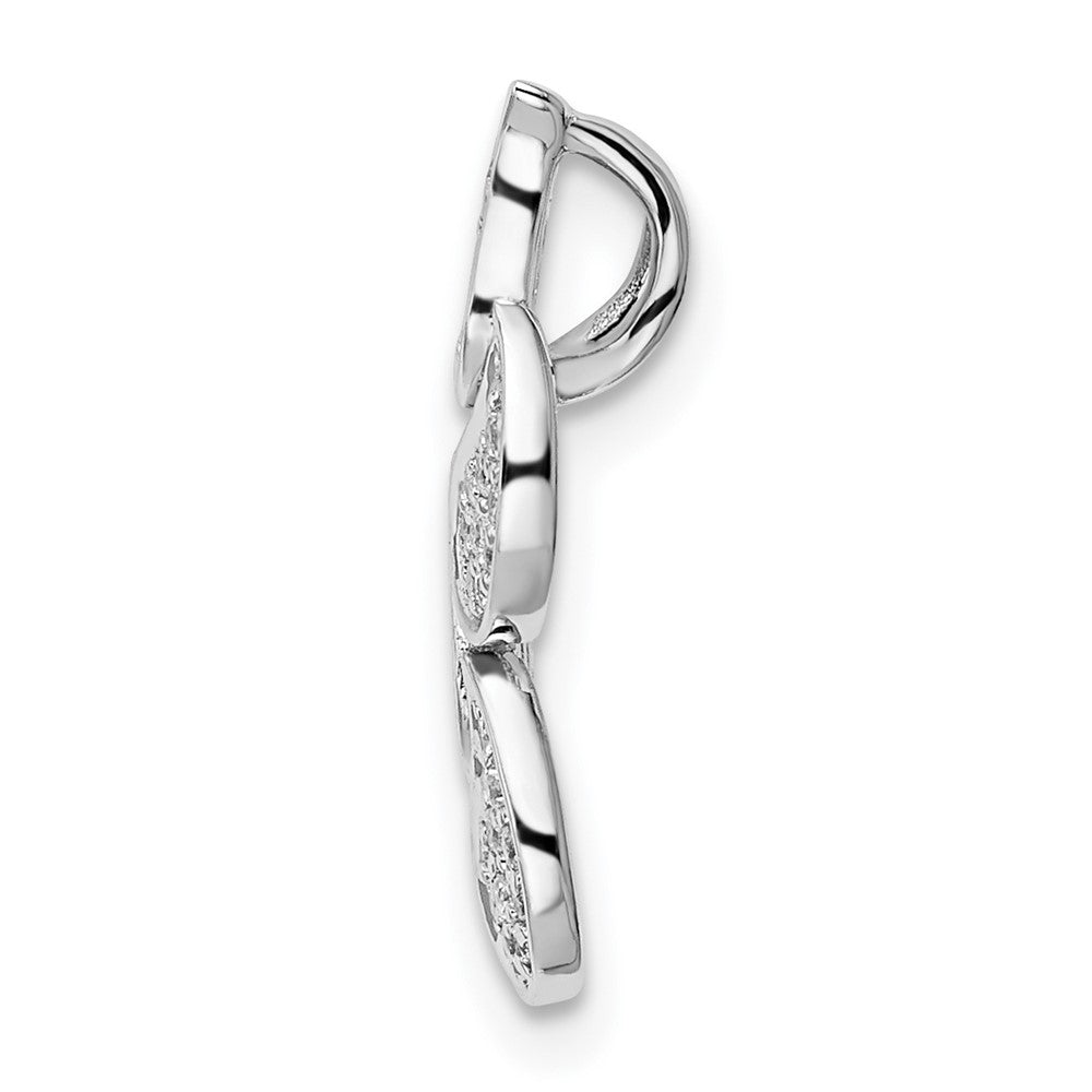 14K Weißgold Poliert Tropfen Echt Diamant Kette Anhänger