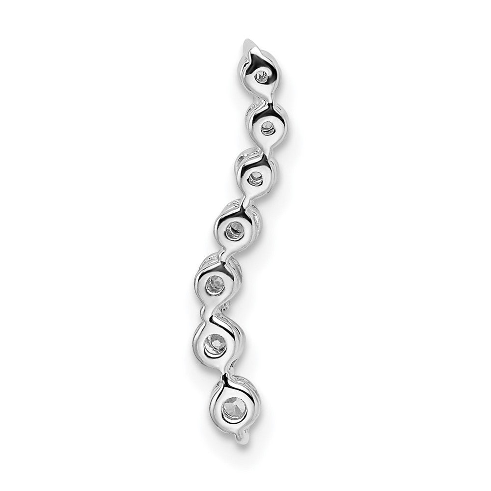14K Weißgold Graduating Echt Diamant Kette Anhänger