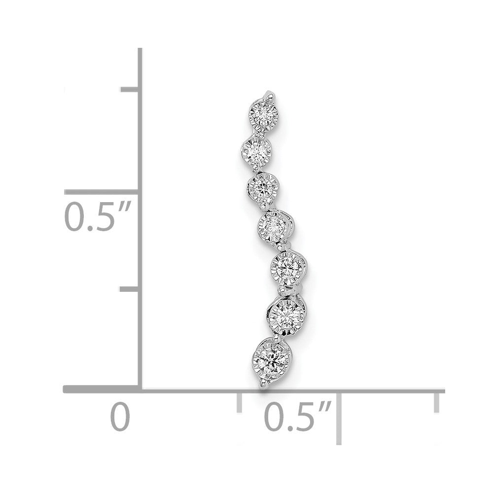 14K Weißgold Graduating Echt Diamant Kette Anhänger