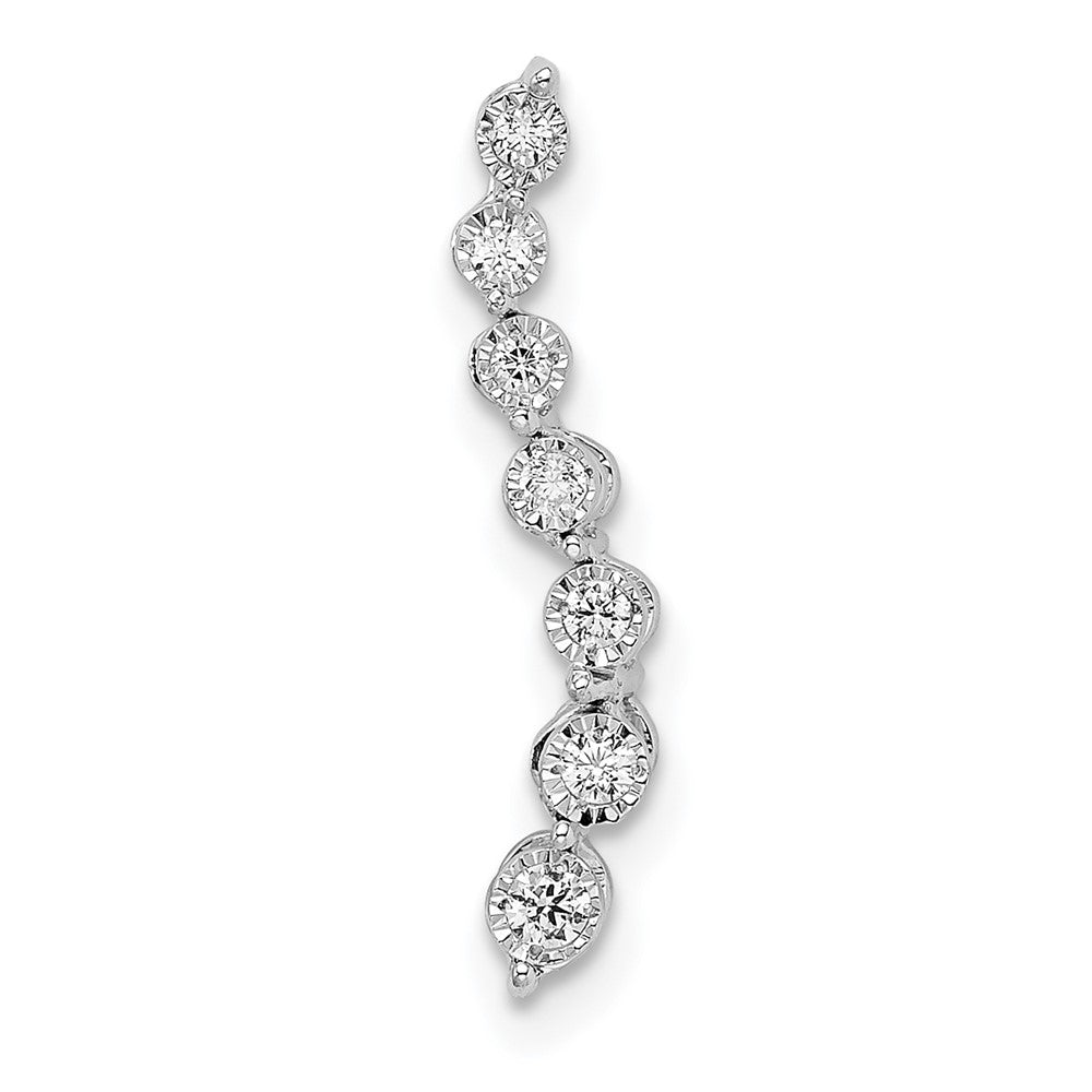 14K Weißgold Graduating Echt Diamant Kette Anhänger