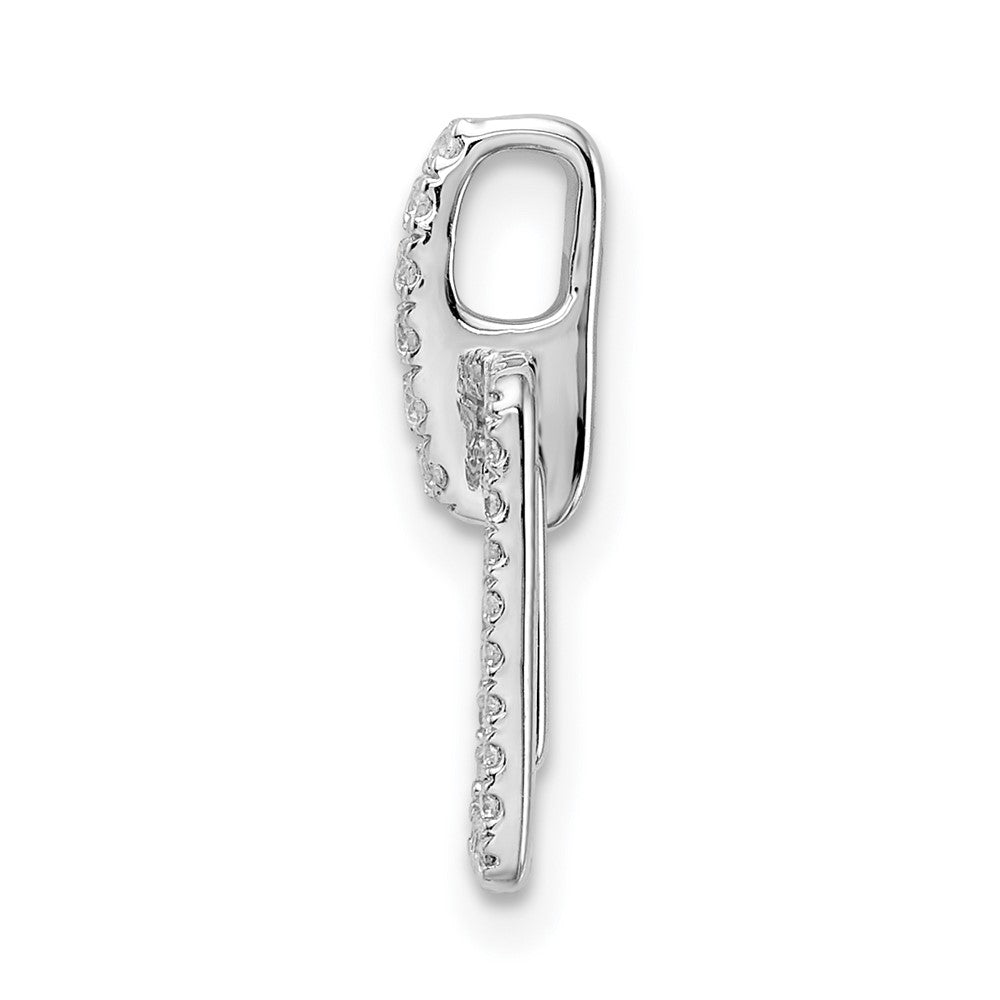 Anhänger mit polierten Quadraten und echtem Diamanten aus 14K Weißgold