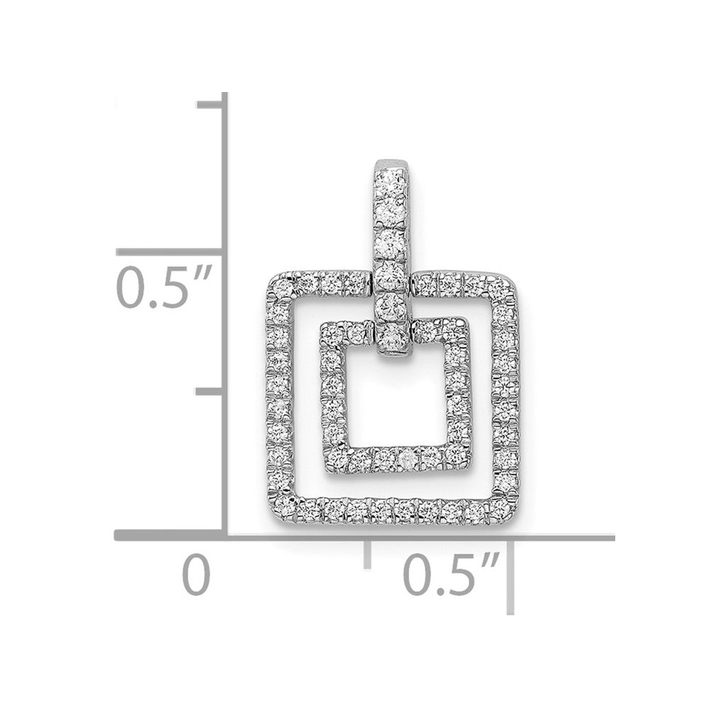 Anhänger mit polierten Quadraten und echtem Diamanten aus 14K Weißgold