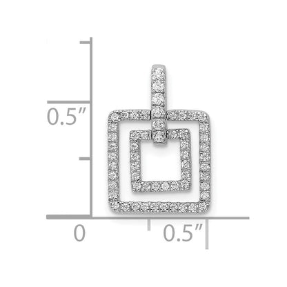 Anhänger mit polierten Quadraten und echtem Diamanten aus 14K Weißgold