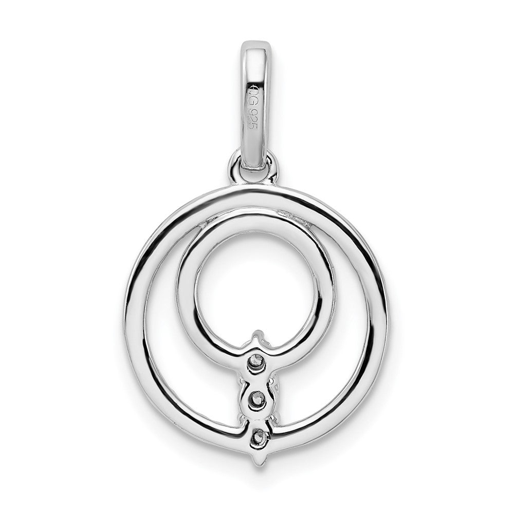 14K Weißgold Kreis-Anhänger mit echten Diamanten