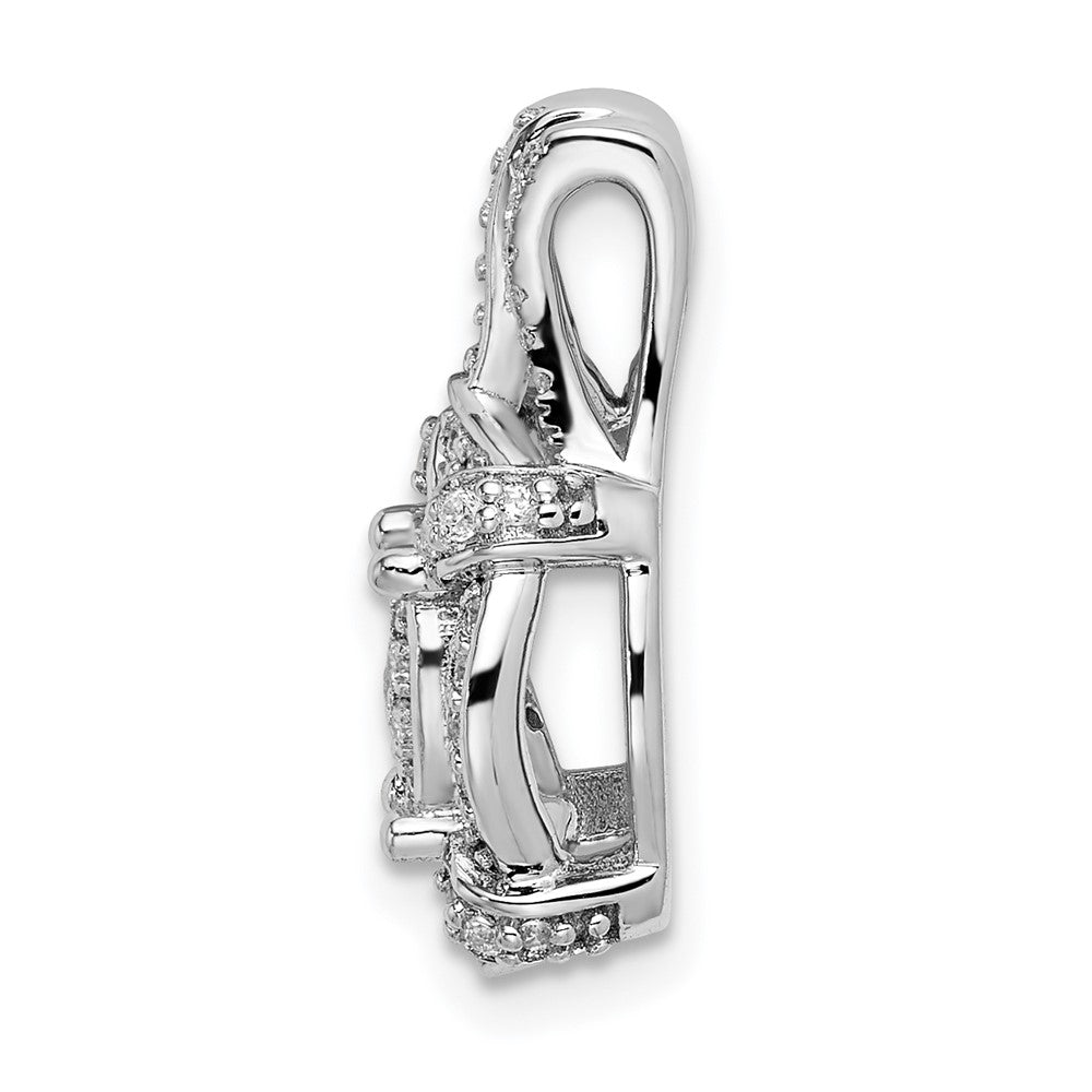 14K Weißgold Fantasie Vintage Echt Diamant Kette Anhänger