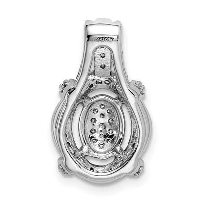 14K Weißgold Fantasie Vintage Echt Diamant Kette Anhänger