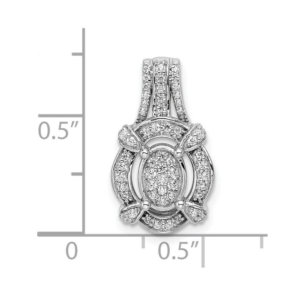 14K Weißgold Fantasie Vintage Echt Diamant Kette Anhänger