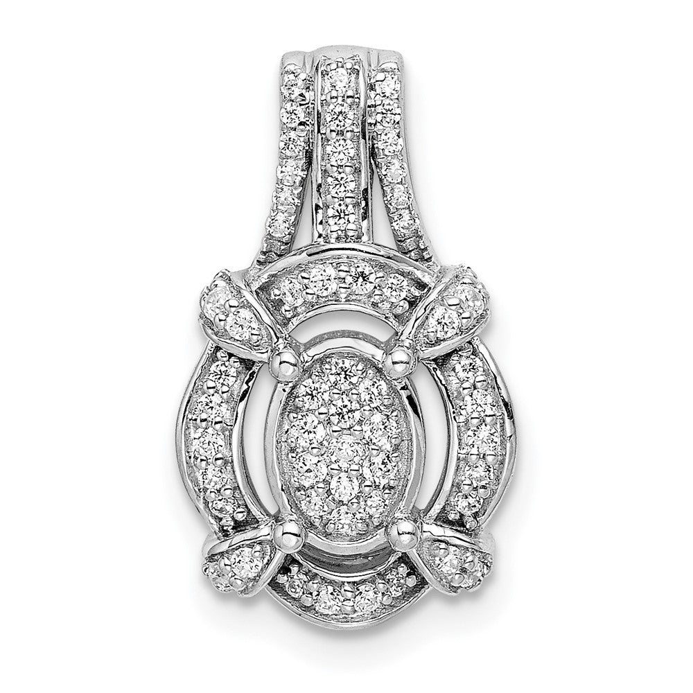 14K Weißgold Fantasie Vintage Echt Diamant Kette Anhänger