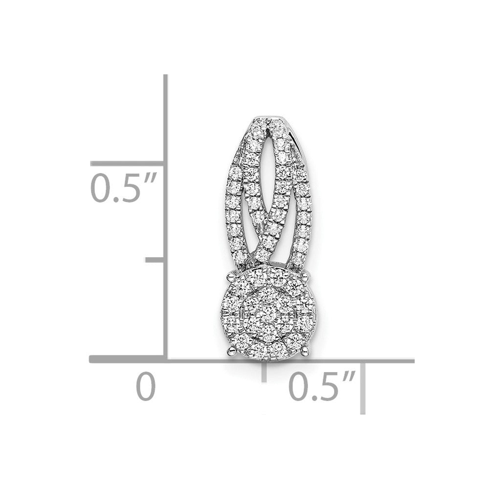 14K Weißgold Fantasie Vintage Echt Diamant Kette Anhänger
