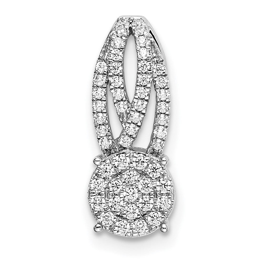 14K Weißgold Fantasie Vintage Echt Diamant Kette Anhänger