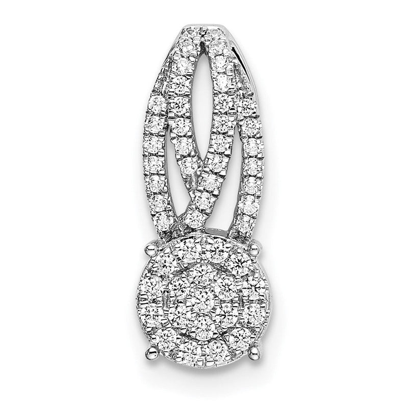 14K Weißgold Fantasie Vintage Echt Diamant Kette Anhänger