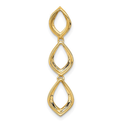 14K Gelbgold Poliert Hängend Echt Diamant Kette Anhänger
