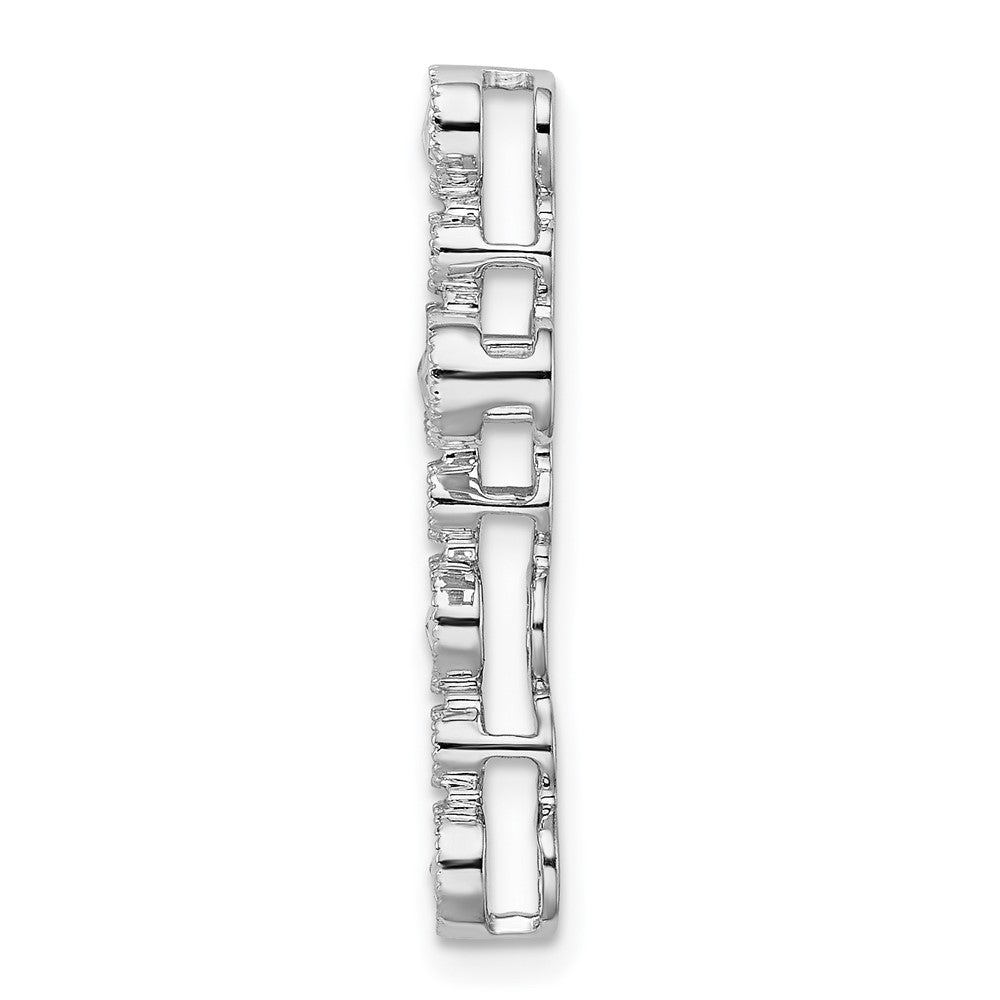 14K Weißgold Zargenfassung Echt Diamant Kreuz Kette Anhänger