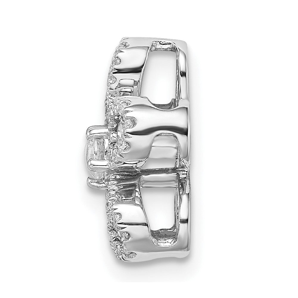 14K Weißgold Echt Diamant Blume Kette Anhänger